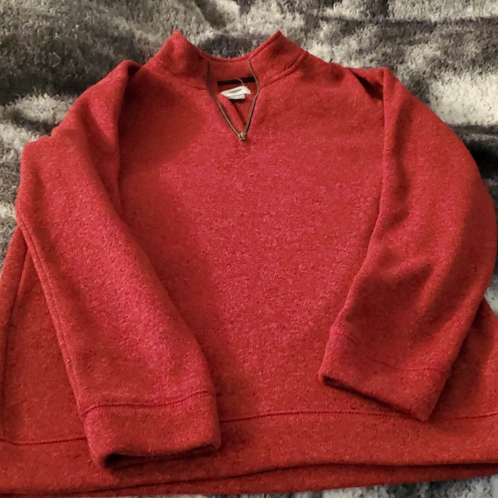 Boys Red 1/4 zipper sweater